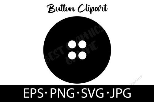 Button EPS SVG PNG JPG Sewing Button Silhouette Clipart Vector EPS