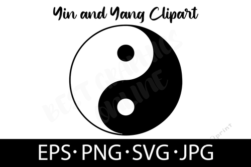 Yin and Yang Symbol Silhouette EPS SVG PNG JPG Yin Yang SVG 