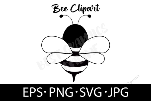 Bee Silhouette Vector EPS SVG PNG JPG Honey Bee SVG