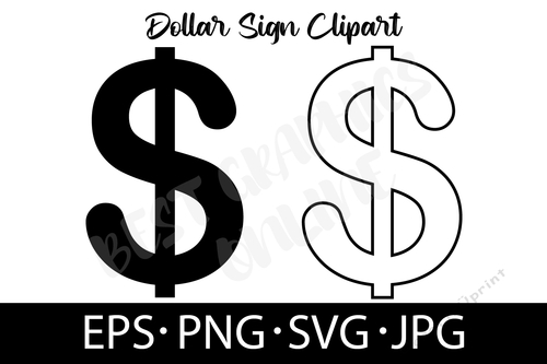 Dollar sign Svg Vector Cut Dollar Symbol Silhouette Clipart 