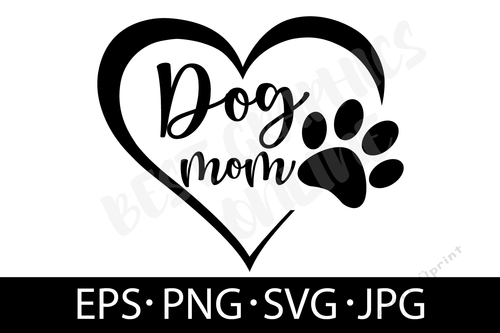 Dog mom Svg Vector Cut File Silhouette outline clipart