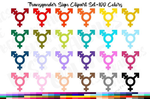 Transgender Sign Clipart, 100 Printable Planner Stickers Clipart