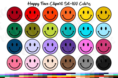 Happy Face with Heart Eyes Clip Art, Love Emoticon Clipart, Emoji Graphic Clipart Graphic