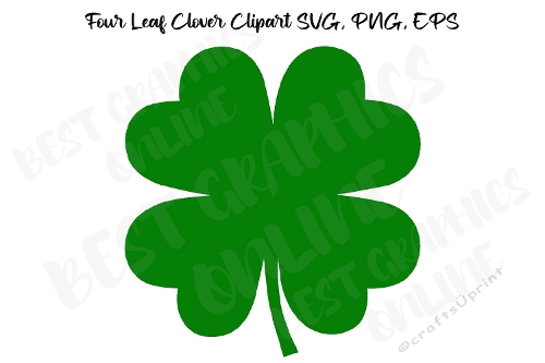Green Clover SVG PNG EPS Clipart Graphic