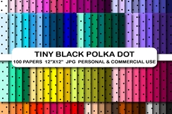 Tiny black polka dot digital papers