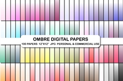 White ombre background digital papers pack