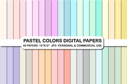 Pastel Colors Backgroud Digital Papers