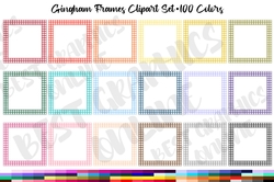 Gingham Squares Clipart Set Square Geometrical shape clip art