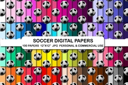 Soccer Digital Papers JPG, Sports soccer Pattern Background