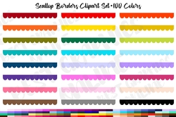 100 Scallop borders clipart set Scalloped borders image png