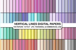 100 Vertical Lines Background Papers