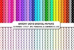 56 Polka Dots Digital Paper Pack Set