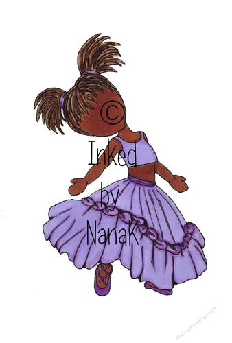 Digital Clip Art-Sabrina Purple Dark Skin Tone