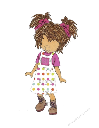 Digital Clip Art-Katlyn Polka Dot White Skin Tone