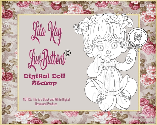 DDS-1018 Lila Kay LuvButtons Digital Doll Stamp