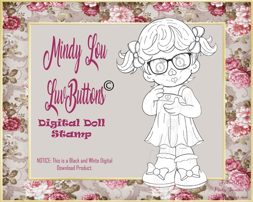 DDS-1019 Mindy Lou  LuvButtons Digital Doll Stamp