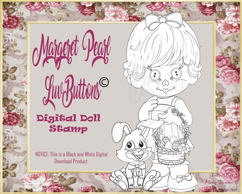 DDS-1023 Margaret Pearl LuvButtons Digital Doll Stamp