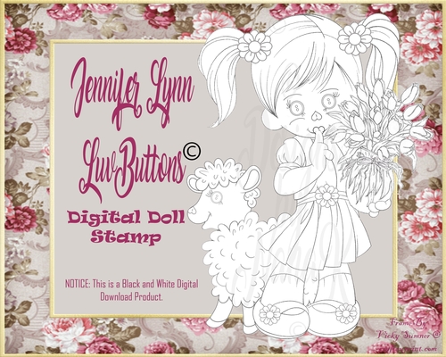 DDS-1024  Jennifer Lynn LuvButtons Digital Doll Stamp
