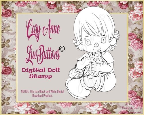 DDS-1025  Cary Anne LuvButtons Digital Doll Stamp