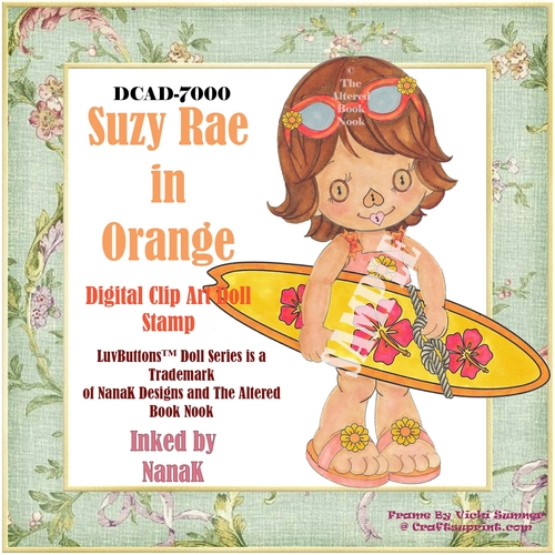 DCAD-7000, Digital Doll Clip Art Suzy Rae In Orange