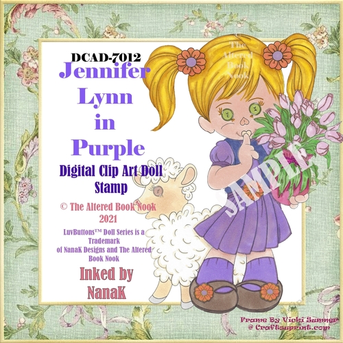 DCAD-7012 Jennifer Lynn in Purple, Clip Art Doll, Paper Doll,