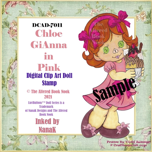DCAD-7011 Chloe GiAnna in Pink Digital Doll Clipart, Paper Doll