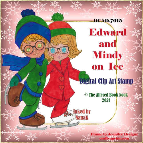 DCAD-7015 Edward and Mindy on Ice, Holiday 2021, Paper Dolls, Christmas