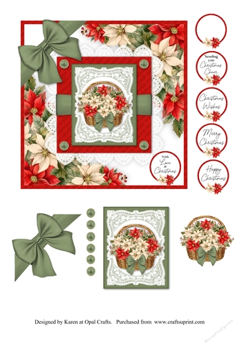 Poinsettia Basket