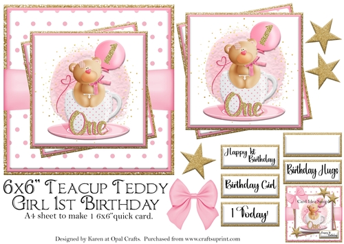 Teacup Teddy Girls 1st Birthday