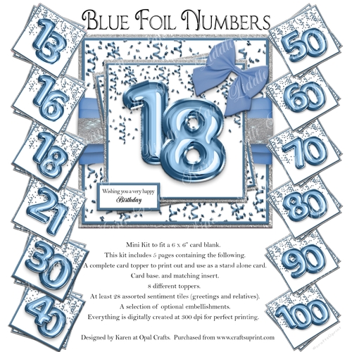 Blue Foil Numbers