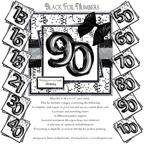 Black Foil Numbers