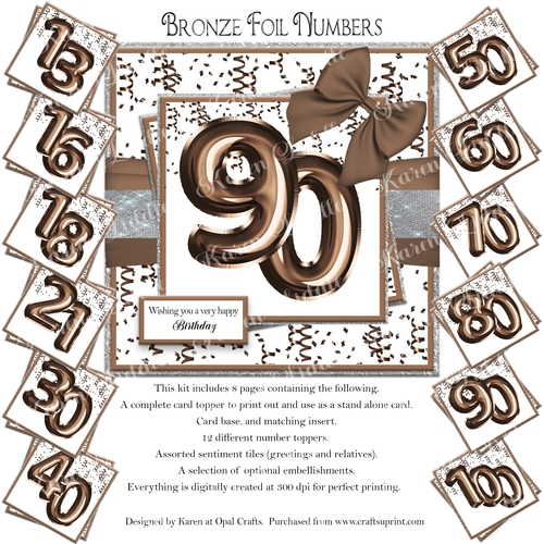 Bronze Foil Numbers
