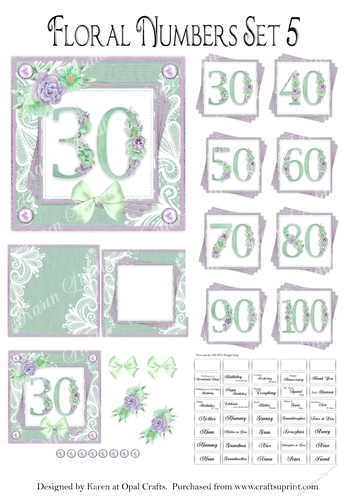 Floral Number Set 5