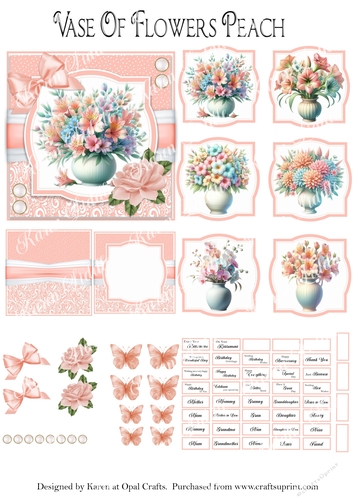 Vase Of Flowers Peach
