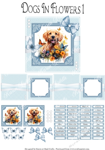 Dogs In Flowers 1