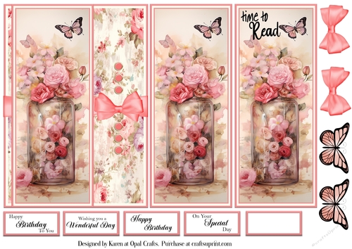Shabby Chic Butterfly Bookmark Card 1