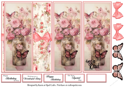 Shabby Chic Butterfly Bookmark Card 2