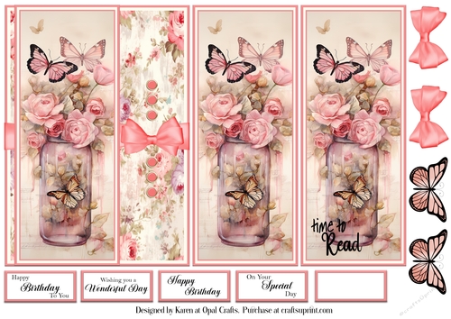 Shabby Chic Butterfly Bookmark Card 3