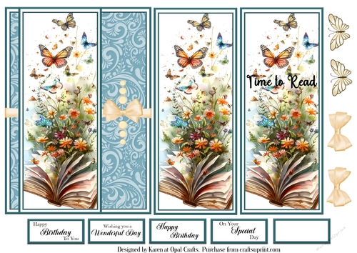 Floral Books Bookmark Card 2