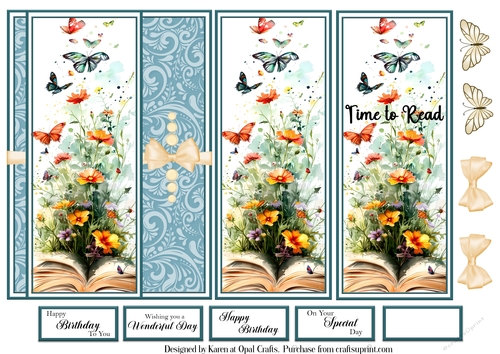 Floral Books Bookmark Card 3