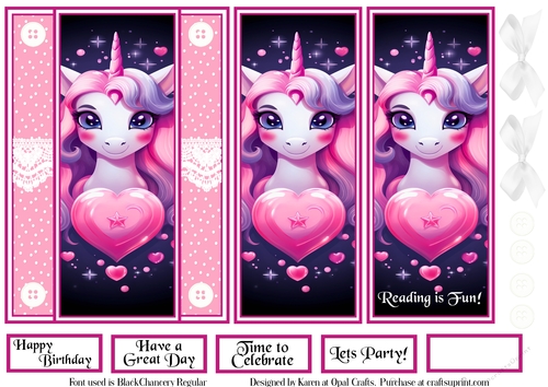 Cute for Girls Bookmark Card 1