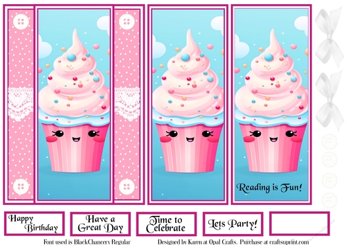Cute for Girls Bookmark Card 3