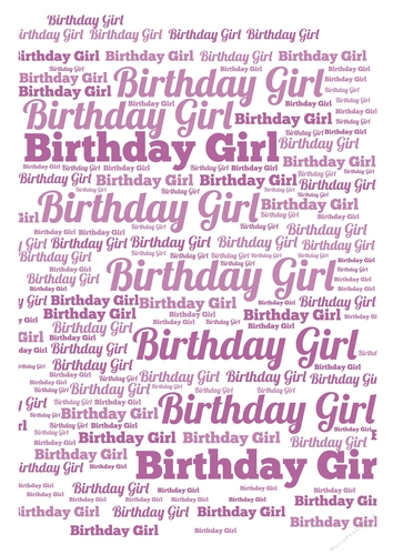 Birthday Girl Word Pink Backing Paper 2