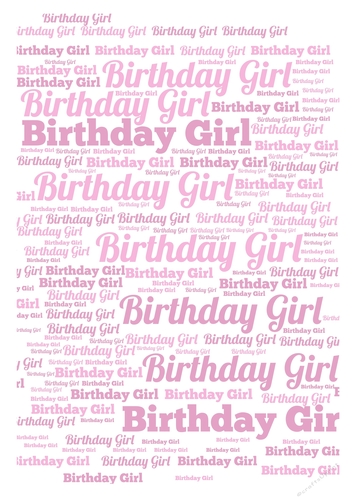 Birthday Girl Word Pink Backing Paper 3