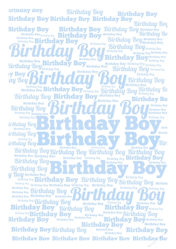 Birthday Boy Word Blue Backing Paper 3