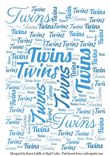 Twin Boy Word Blue Backing Paper