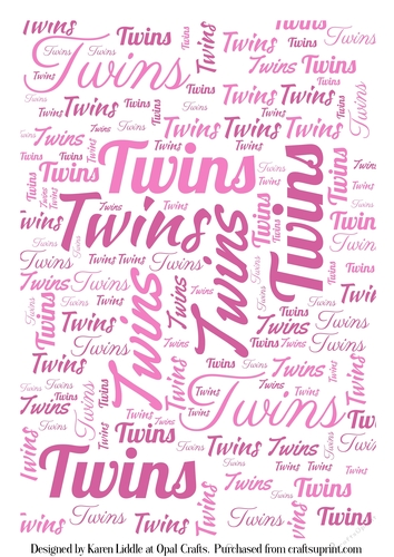 Twin Girl Word Pink Backing Paper