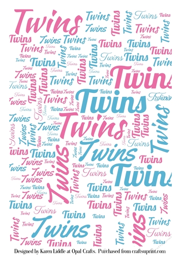 Twin Boy & Girl Words Pink & Blue Backing Paper