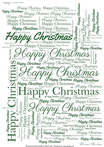 Green Happy Christmas Word Backing Paper