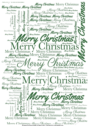 Green Merry Christmas Word Backing Paper
